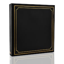ARPAN Large Slip In Photo Album Holds 500 Photos 6x4" (10x15cm) – Gold Stamp Padded Cover Photo Album – Black Memory Book for Family, Wedding & Travel Pictures
