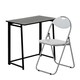 image 1 of Harbour Housewares Deluxe Folding Wooden Desk & Chair Set - Black/Black | Black | Black/White