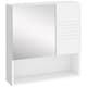image 1 of kleankin Bathroom Mirror Cabinet Wall-Mounted Storage w  Double Door Adjustable Shelf - White