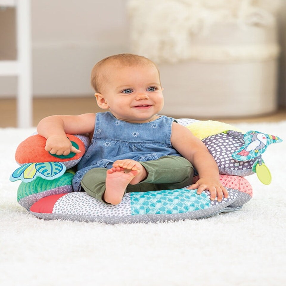 image 1 of Infantino Prop-A-Pillar Tummy Time & Seated Support Pastel