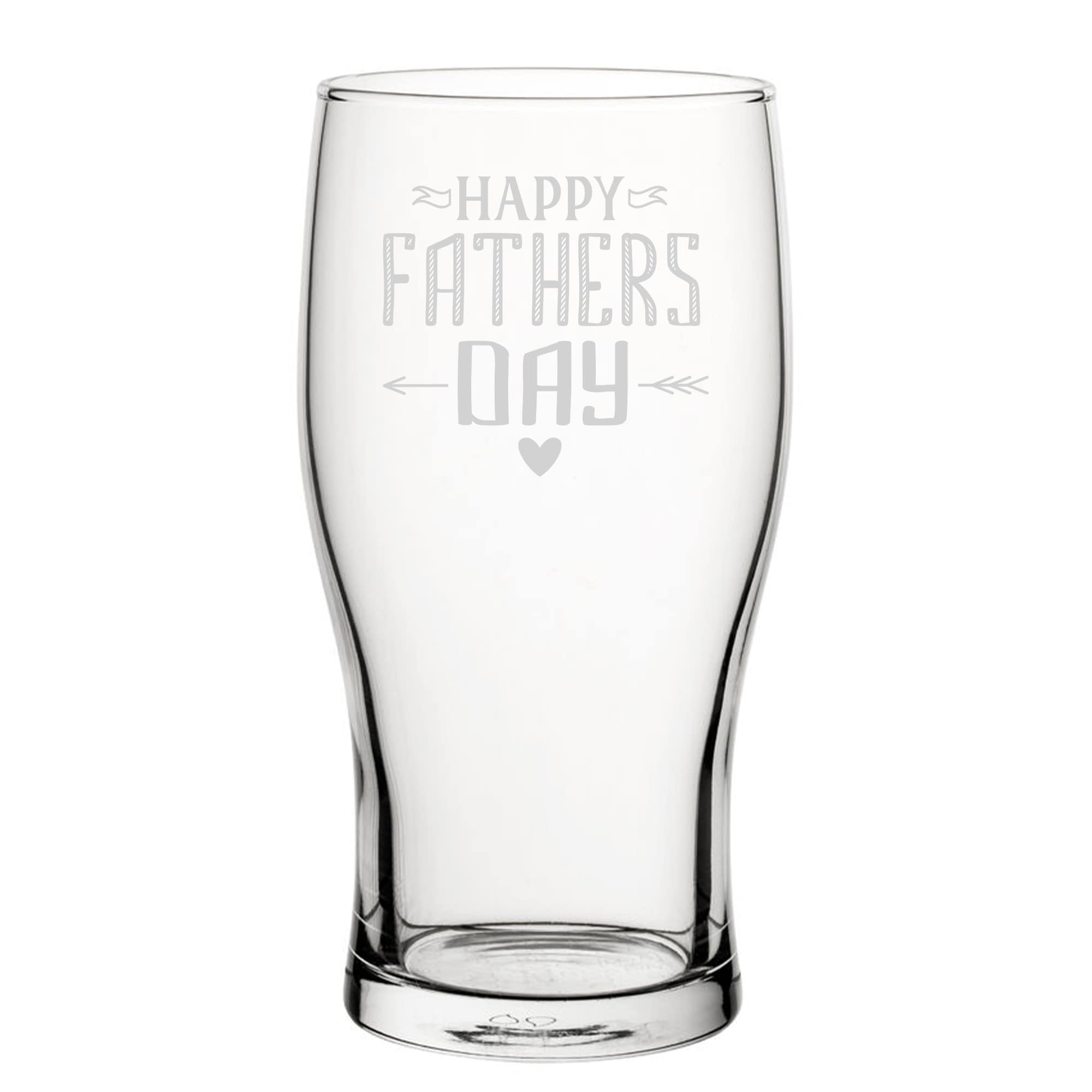 Personalised Happy Father's Day Arrow Design Tulip Pint Glass