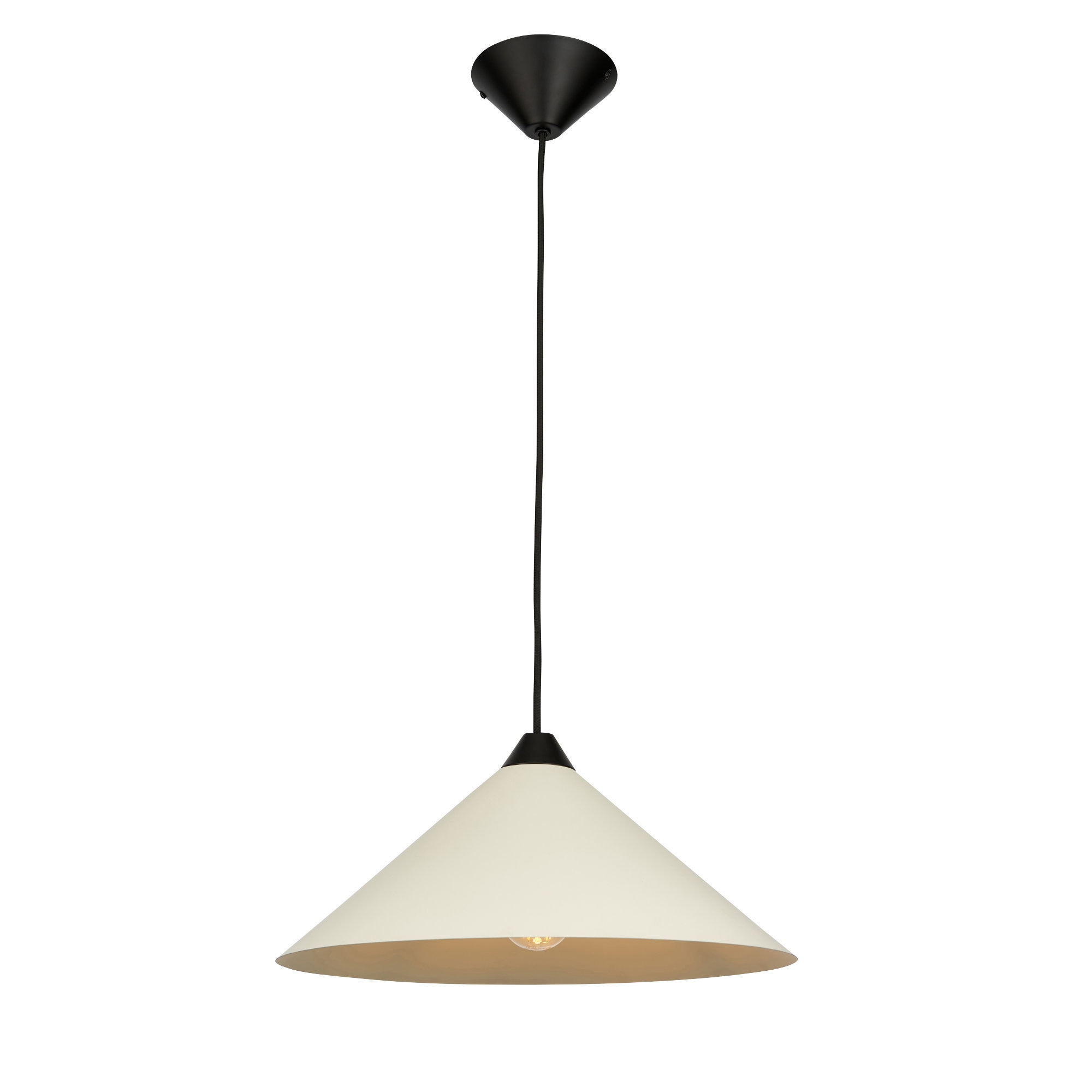 First Choice Lighting Fontana - Taupe with Black Detail 40cm Diameter Ceiling Pendant Light in Cream