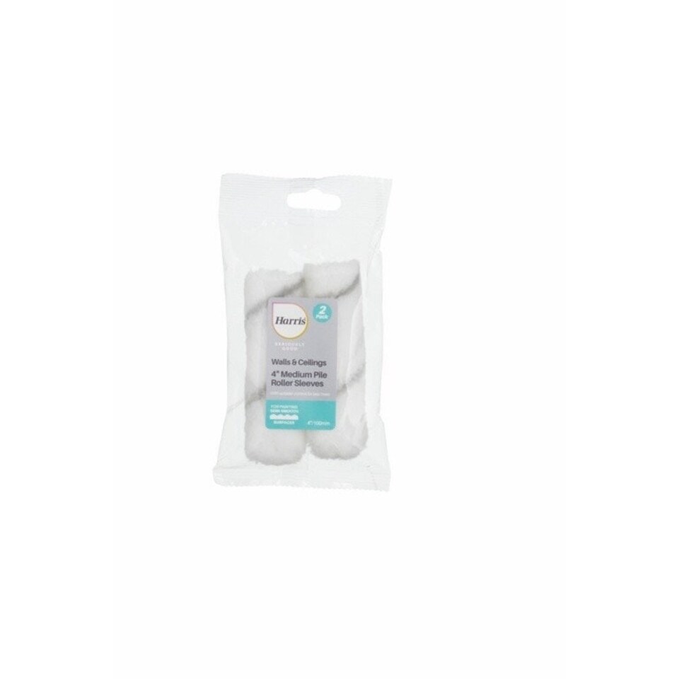 image 1 of Harris Seriously Good Medium Pile Paint Roller Sleeve (Pack of 2) - White - One Size