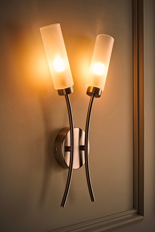 image 1 of ValueLights Maya Pair Brushed Chrome 2 Arm Wall Light | Chrome