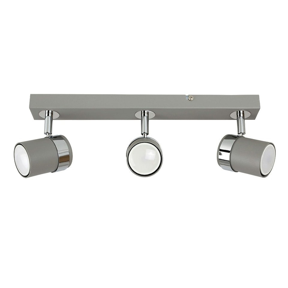 image 1 of ValueLights Modern 3 Way Cement Effect Straight Bar Ceiling Spotlight