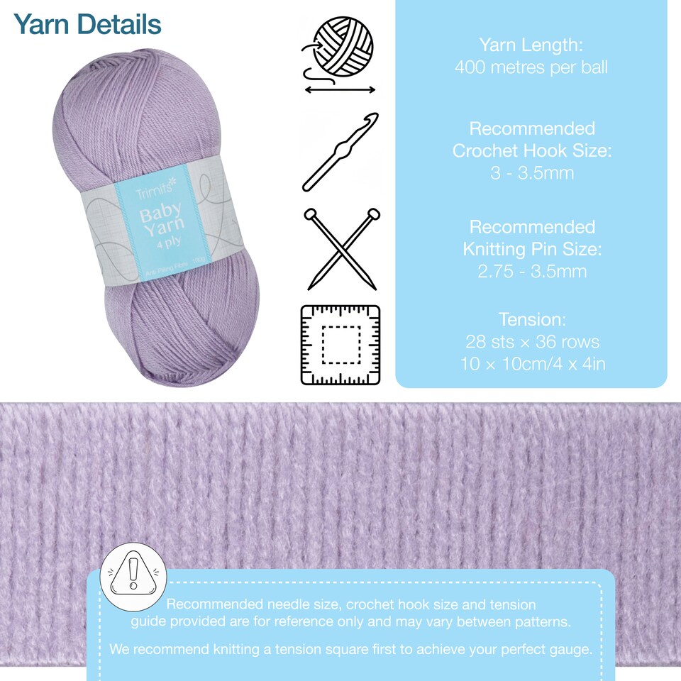 image 1 of Trimits 4 Ply Knitting Yarn 6 x 100g Acrylic Knitting & Crochet Wool Soft Anti Pilling Machine Washable OEKO-TEX