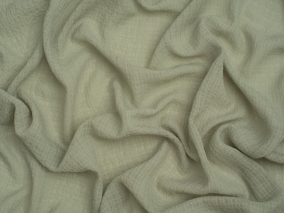 Minerva Core Range Green Crinkle Texture Seersucker Voile Fabric for Dressmaking, 145cm / 57" Wide - per metre