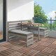 image 3 of SUNJOY Outdoor Picnic Table and Bench Set with Removable Cushions Grey
