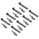 image 1 of Tailgate Straight Hinge 150 x 30mm + 12.5mm Weld on Gudgeon Pin Self Colour 8pk Grey