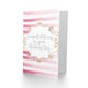 image 2 of Pink Stripes Simple Gold Filigree Frame Congratulations Wedding Card