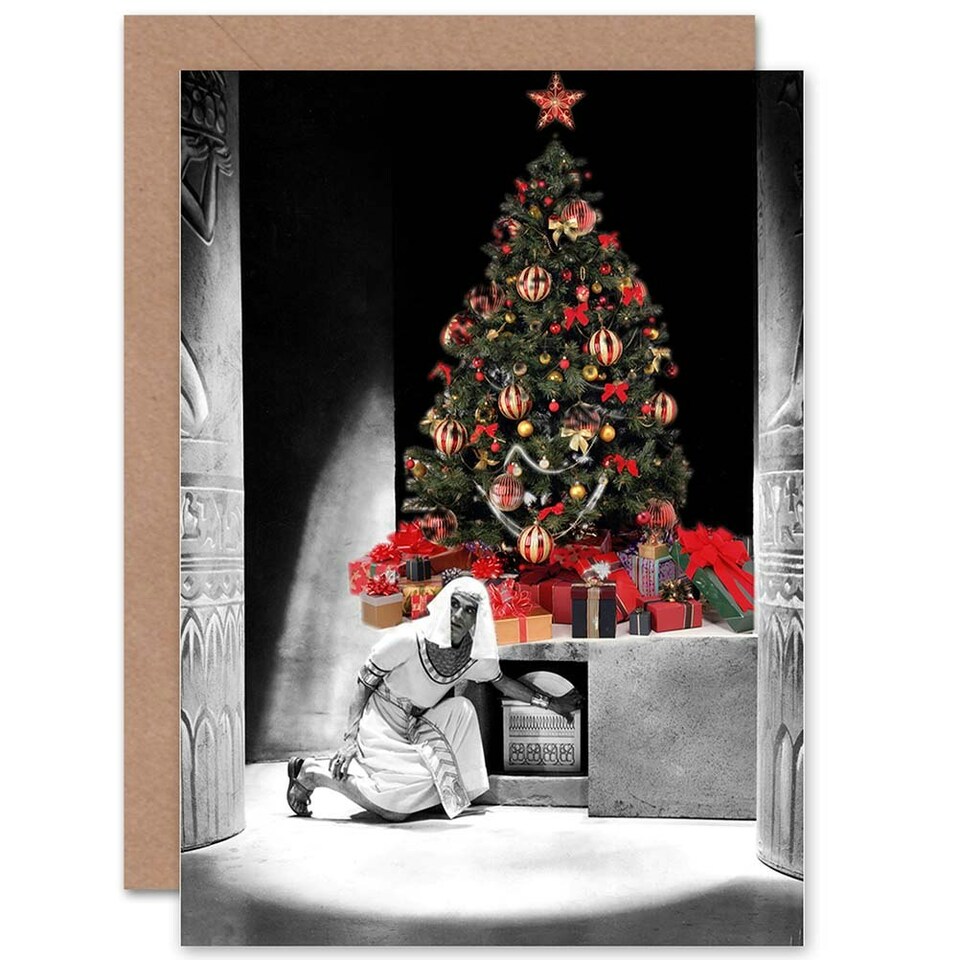 image 1 of Xmas Karloff Imhotep Horror Fun Christmas Mummy Card