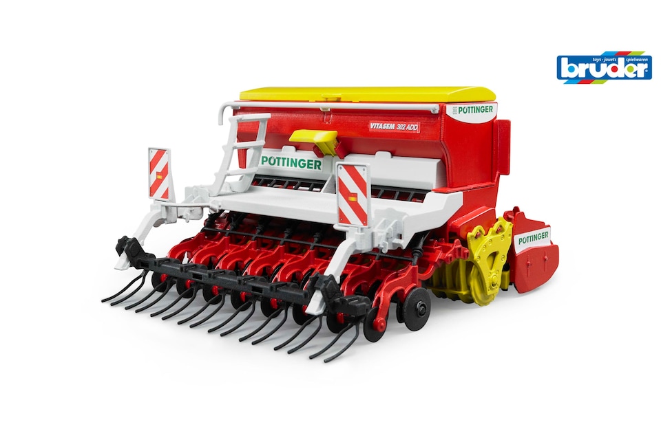 image 1 of Bruder Pottinger Vitasem 302 ADD harrow-mounted seed drill Detailed Vehicle & Playset Model