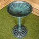 image 6 of 63cm Verdi Green Traditional Garden Patio Resin Bird Bath | Green | Green