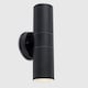 image 3 of ValueLights Pair of Black Outdoor Wall Up-Down Lights with 5W Warm White Bulb Black