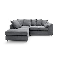 Rivoli L Shape Corner Sofa in Jumbo Cord - Left Hand Facing Chaise Grey