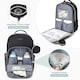 image 3 of LOVEVOOK Nappy Bag Backpack, Quilted Baby Bag with Changing Pad & Pacifier Holder, Waterproof Travel Nappy Bags for Baby Boys Girls, Stylish and Large Capacity, Black