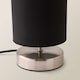 image 6 of ValueLights Francis Brushed Chrome Touch Table Lamps Black Shades | Silver | Black