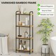 image 4 of HOMCOM 4-Tier Bamboo Bathroom Storage Shelf, Freestanding Narrow Shelving Unit with Slatted Shelves for Kitchen Bathroom Living Room, 41.5 x 21.5 x 106 cm, Natural and Black | Black
