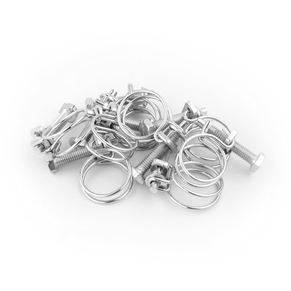 image 1 of KCT Universal 15-18mm Double Wire Clips for Hose Pipe - 10 Pack