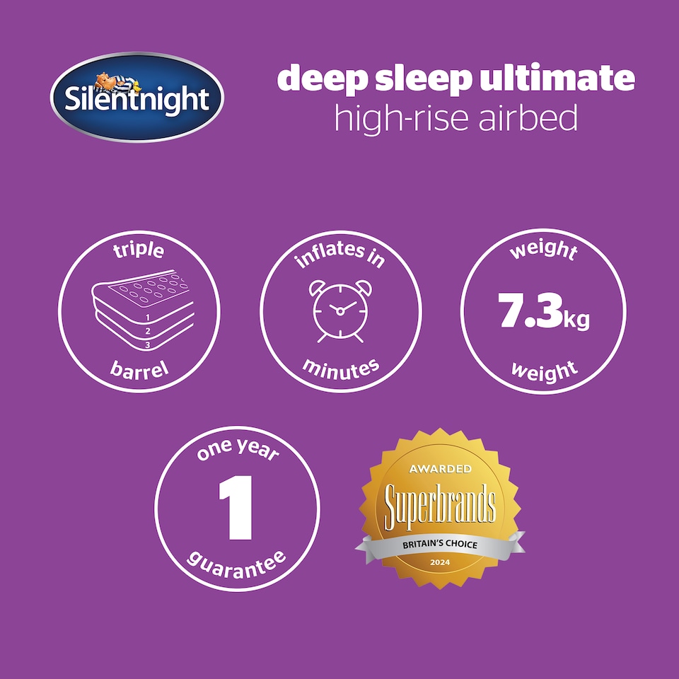image 1 of Silentnight Deep Sleep Ultimate High-Rise Airbed, Black | Black | King