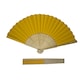 image 3 of Dark Yellow Paper Foldable Hand Held Bamboo Wooden Fan by Parev