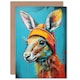 image 1 of Fun Kangaroo Joey in Hat for Wife Her Birthday Thank You Greeting Card