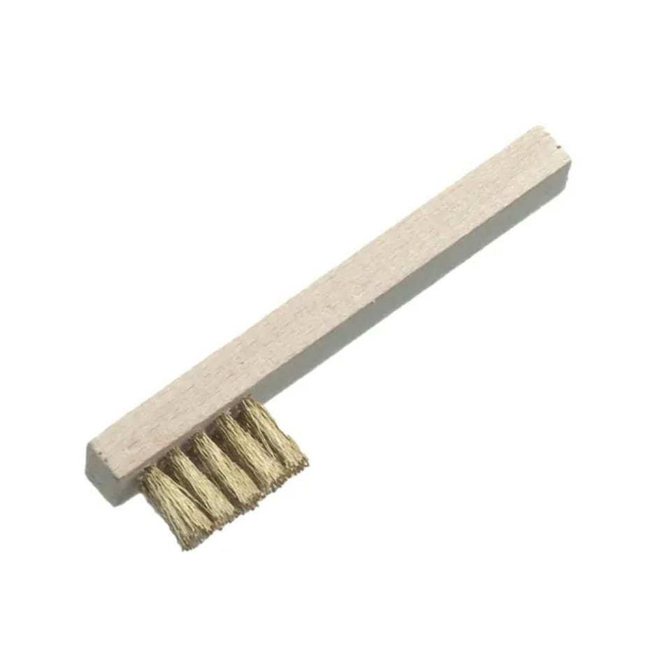 image 1 of Lessmann Spark Plug Brush 2 Row Brass Wire