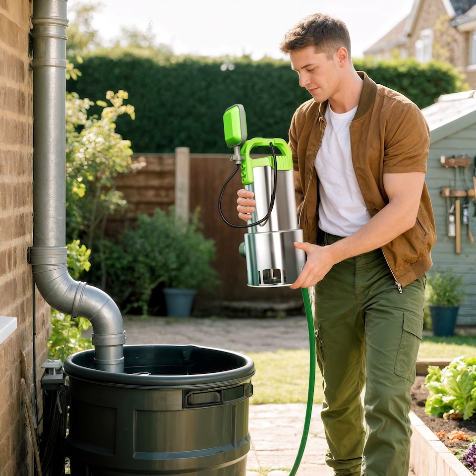 image 1 of Outsunny 1100W Submersible Water Pump for Dirty or Clean Water, Electric Sump Pump with Float Switch, Drain Water from Garden Pond, Hot Tub, Ditches, Portable and Lightweight, Green | Green