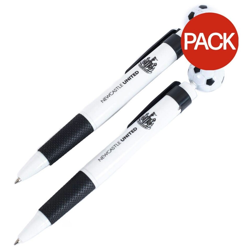 image 1 of Newcastle United FC Football Ballpoint Pen (Pack of 2) - Black/White - One Size