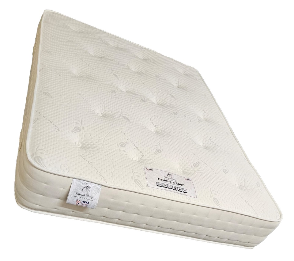 image 1 of Cashmere 2000 Silk Pocket Spring Medium Firm Natural Mattress With Edge Support