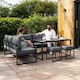 image 4 of Aluminium Corner Sofa Set With Black Rattan Storage Box - Anthracite Grey