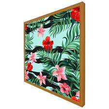Red & pink tropical plants (Picutre Frame) Brown | Oak | S