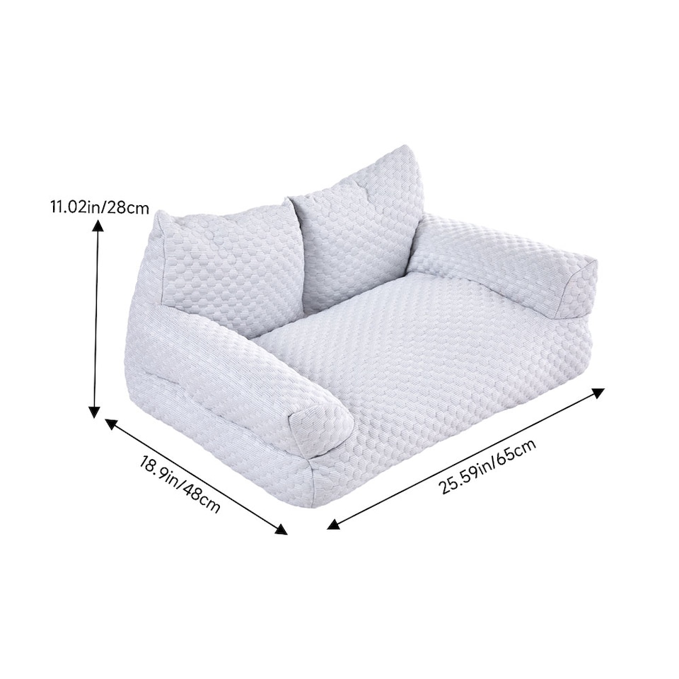 image 1 of Living and Home Ice Silk Cooling Pet Sofa Bed for All Seasons Use | Grey | One Size