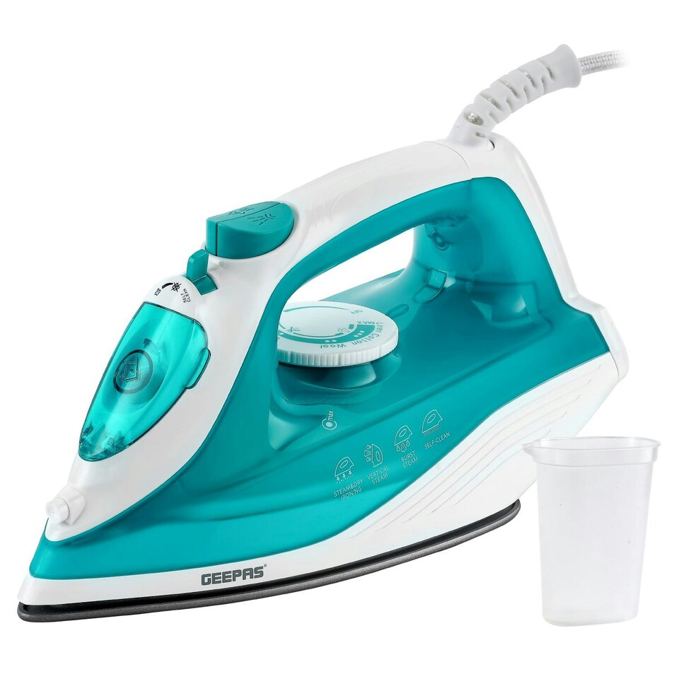 image 1 of GEEPAS Steam Iron | Clothes Dry & Steam Press, 1750W Blue