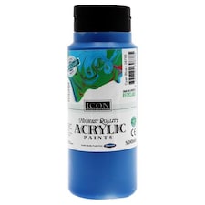 Cyan Acrylic Paint 500ml by Icon Art