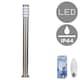 image 1 of ValueLights Wharf Outdoor Stainless Steel 1 Metre Bollard Lantern Light Post & Warm White LED Bulb | Chrome