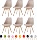 image 1 of Set of 6 Dining Chairs with Solid Wooden Legs and Seat Cushion Pads in Brown - Eva by MCC