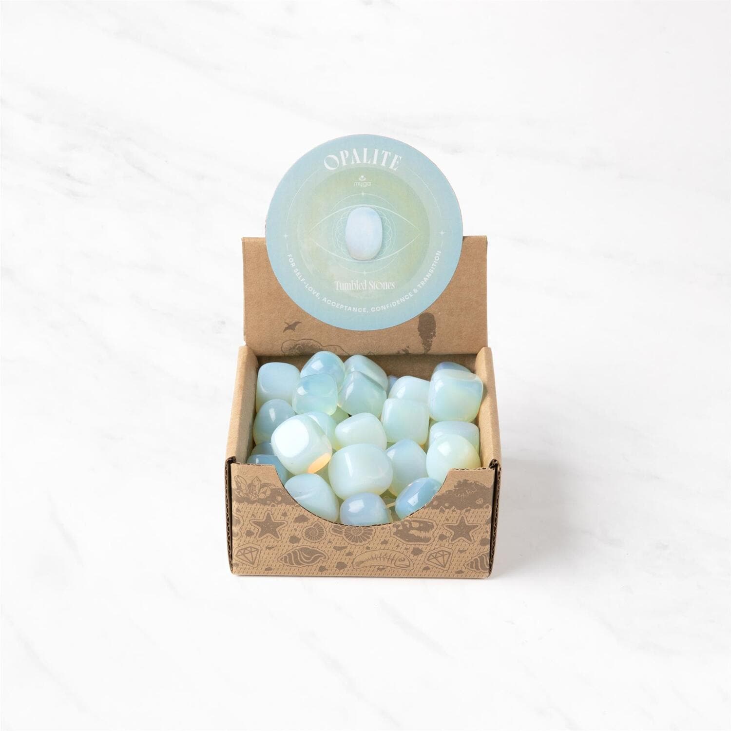Myga Polished Tumbled Stones in White | Size: 50 Pieces