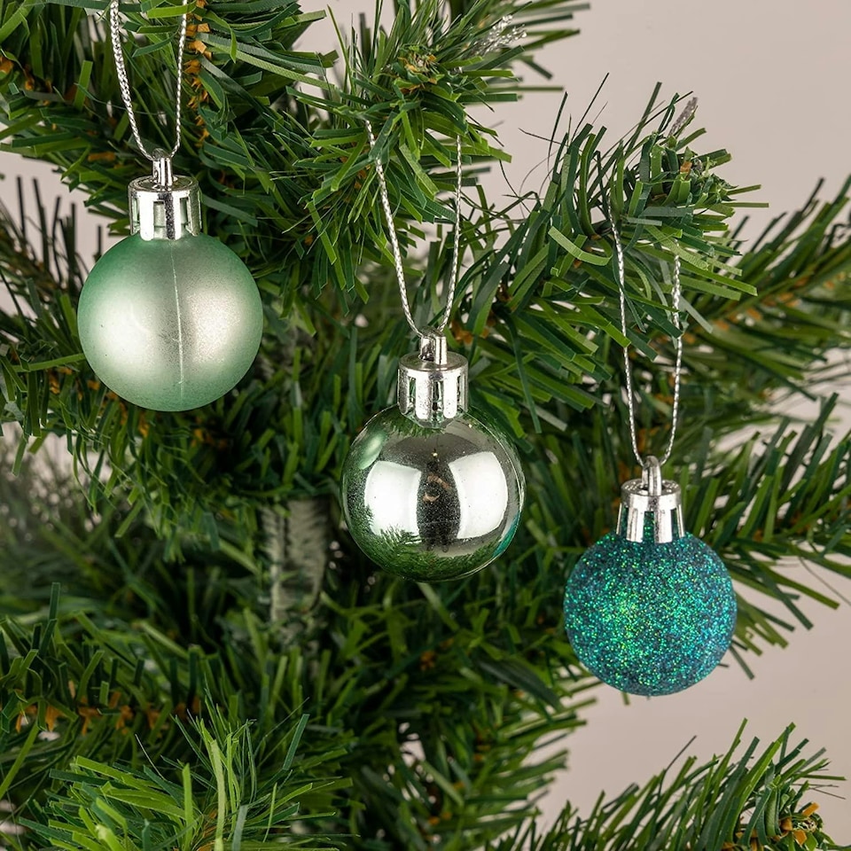 image 1 of 24pcs Turquoise Baubles 3cm PVC Set