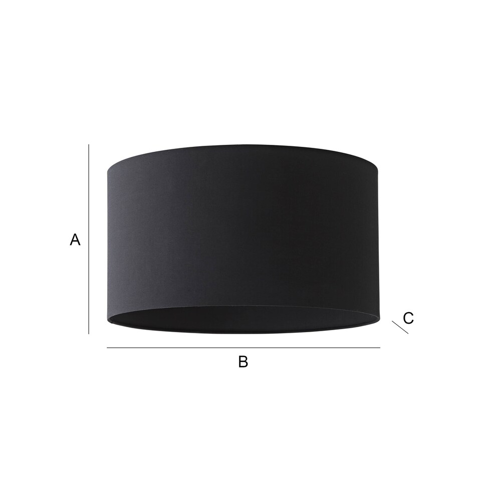 image 1 of ValueLights Reni Black Fabric Large Drum Shade | Black