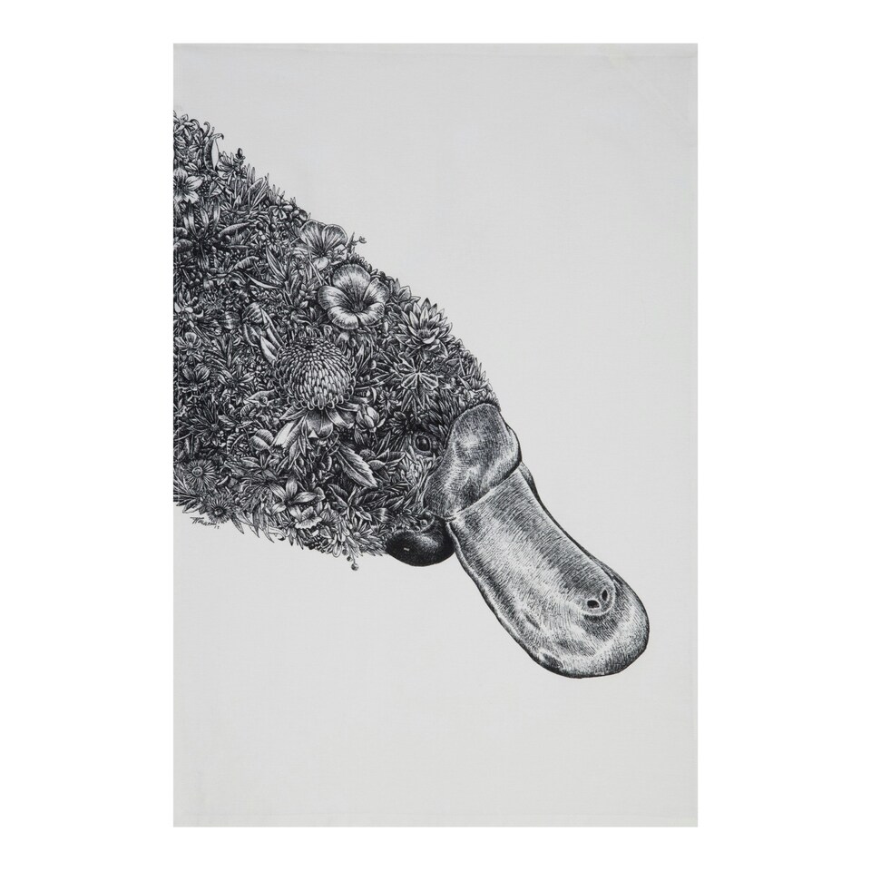 image 1 of Maxwell & Williams Tea Towel Platypus White Cotton 50x70cm White