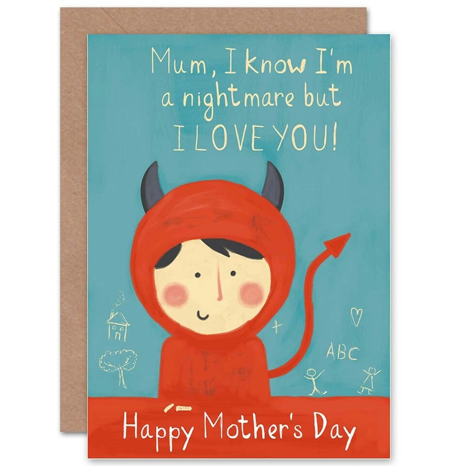image 1 of Little Devil I love You Mum Mother's Day Card