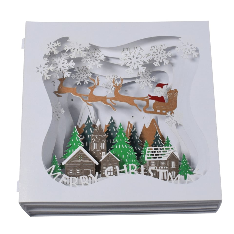 image 1 of Snowy Village Charm 3D Pop Up Christmas Card