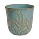 image 1 of Kew Embossed Fern Planter - Ceramic - L19 x W19 x H18 cm - Teal Blue
