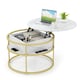 image 1 of COSTWAY Lift Top Coffee Table with Side Shelves White