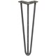 image 3 of 4 x 16" Hairpin Legs - 3 Prong - 12mm - Raw Steel