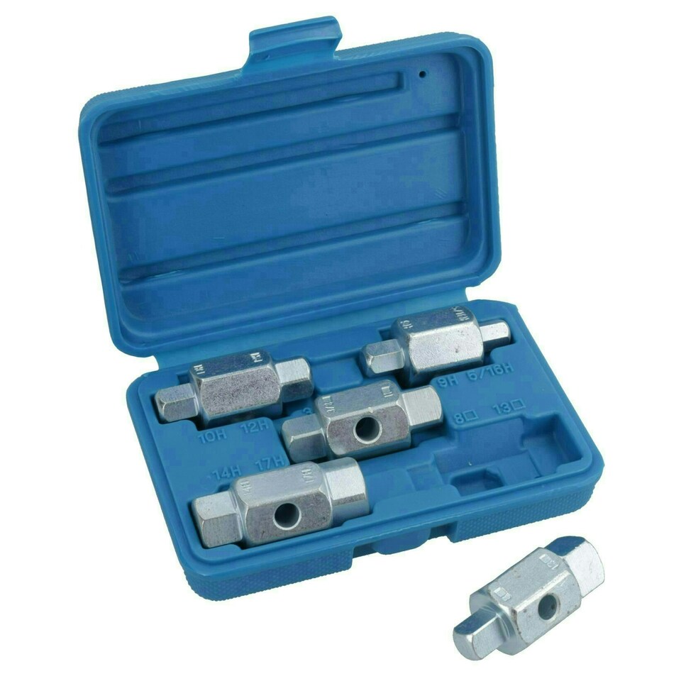 image 1 of Drain Sump Plug Key Tool Set Axles Gear Box Car Repair Oil Change TE168