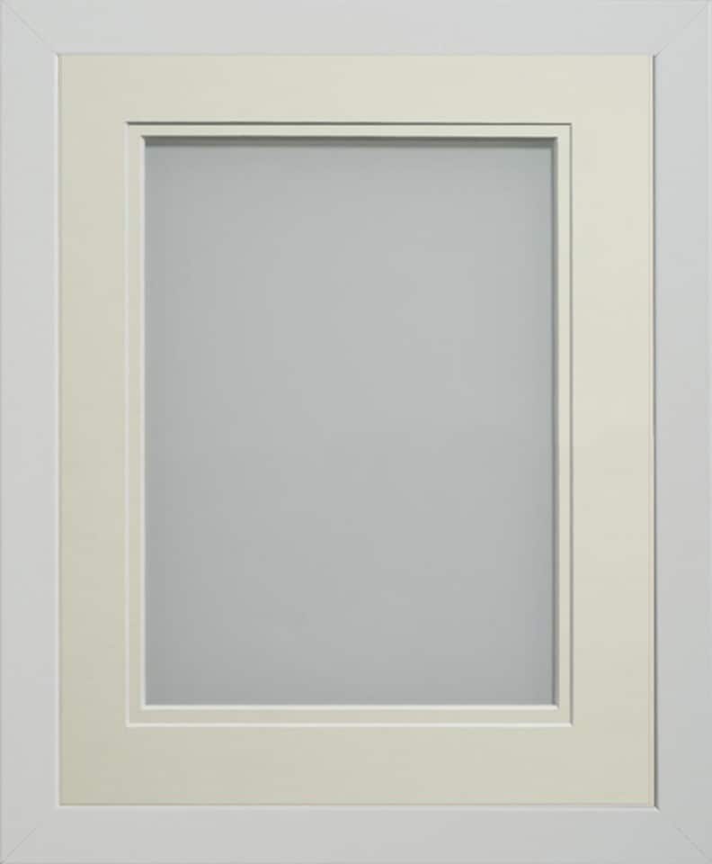 image 1 of Frame Company Allington White Picture Frame 12x12 Inch with Double Ivory Mount for 10x10 inch print (Overall Frame Size 345 x 345 mm)