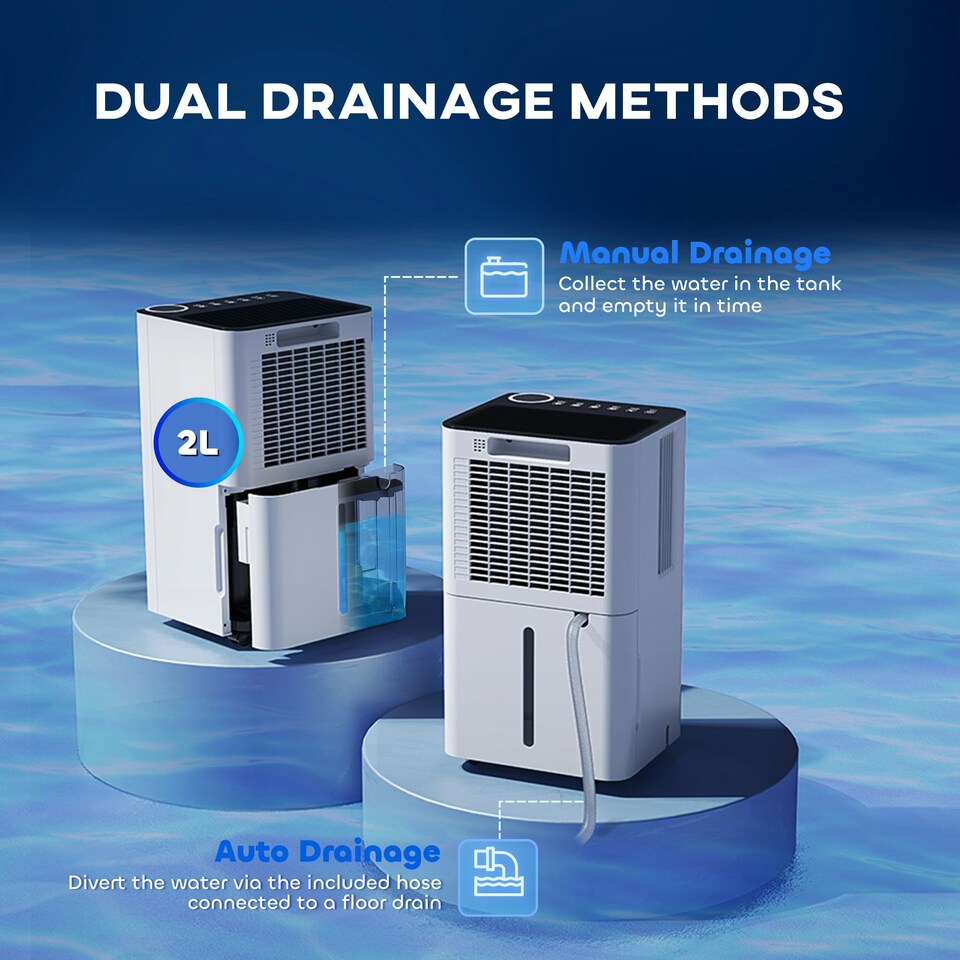 image 1 of HOMCOM 12L Dehumidifier with Filter, Auto Defrost, Children Lock, for Home