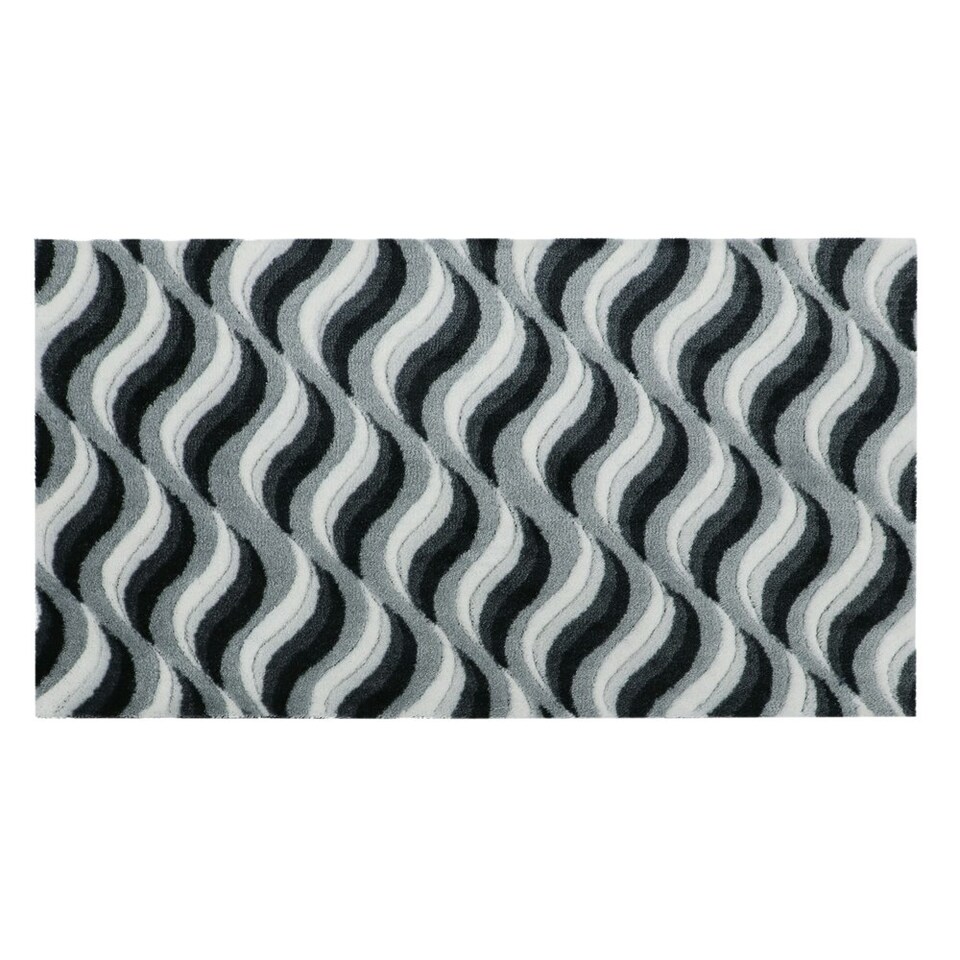image 1 of JVL Solemate Hand Carved Machine Washable Door Mat 57x100cm - Waves